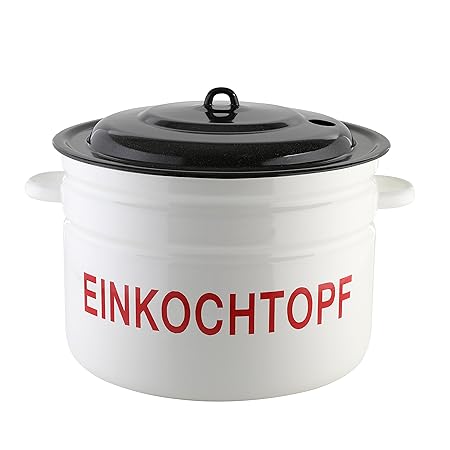 axentia Einkochtopf, Einkocher emailliert, Glühweintopf geeignet für alle Herdarten, Glühweinkocher mit Deckel, Glühweintopf 