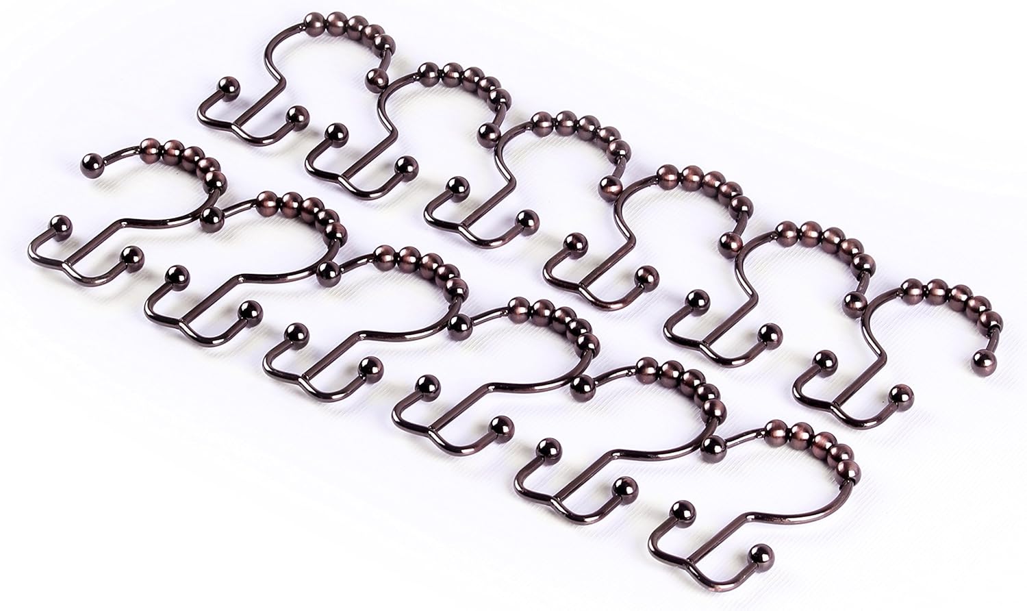 Utopia Bedding Shower Curtain Hooks Shower Rings Double Glide Roller - Polished Chrome - Set of 12 Rings (Bronze): Home & Kitchen