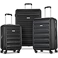 Westridge Hardshell Luggage Set - 3 Piece Set - 20" Carry-On, 24” & 28” Checked Luggage Set with 360° Spinner Wheels - Expandable Suitcases for Extended Travel - Durable ABS Shell - Black