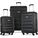 American Tourister Westridge Hardshell Luggage Set - 3 Piece Set - 20" Carry-On, 24&rdquo; &amp; 28&rdquo; Checked Luggage Set with 360&deg; Spinner Wheels - Expandable Suitcases for Extended Travel - Black