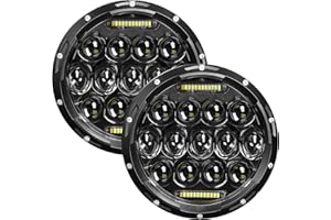 VI9000 7 Inch Led Headlight Round H6024 Led Headlight DOT Approved Hi/Lo Beam DRL Black Headlights Compatible With Jeep Wrangler JK JKU TJ LJ CJ Compatible With Chevy,Ford and Mazda Miata etc