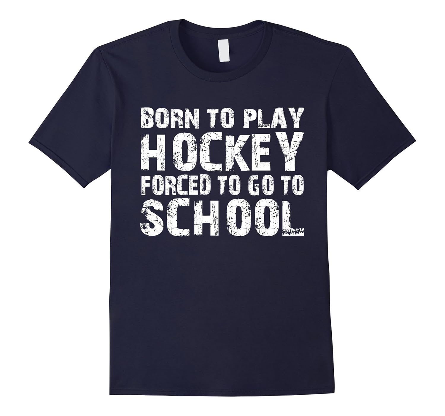 Born To Play Hockey Forced To Go To School T-Shirt-Rose