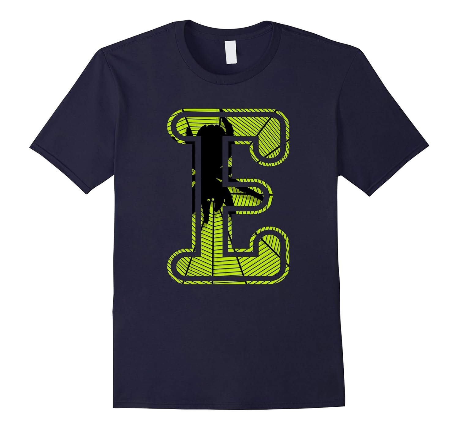 Halloween letter e texture spidersilk neon t-shirt-Rose