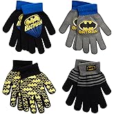 DC Comics Boys 4 Pack Mitten or Glove Set: Batman, Superman, Justice League (2-7)