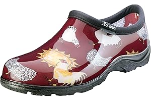 Sloggers Waterproof Garden Shoe for Women – Outdoor Slip-On Rain and Garden Clogs with Premium Comfort Support Insole, (Original Chicken Red), (Size 9)