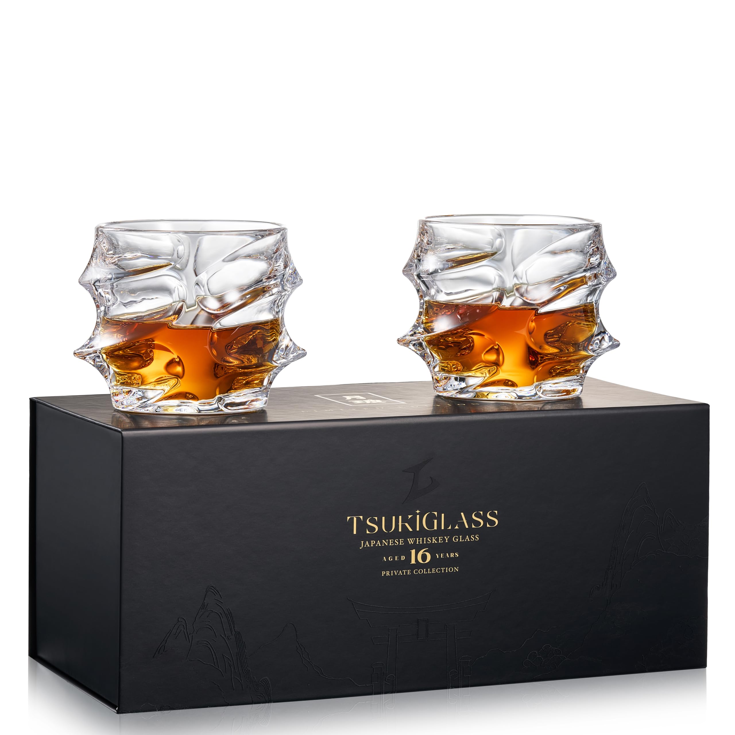 Photo 1 of TSUKIGLASS Storm Japanese Crystal Whisky Glasses – 100% Ultra Clarity Lead-Free Crystal – Set of 2 Premium 10oz Old Fashioned Tumblers for Bourbon, Scotch & Cocktails (Small, 2, Count)