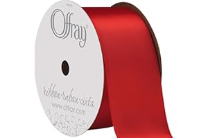 Berwick Offray 284933 1.5" Wide Double Face Satin Ribbon, Red, 3 Yds