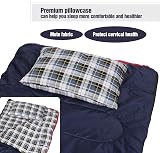 REDCAMP 2 Pack Small Flannel Camping Pillow 50x30cm Blue Black Ultralight view 4