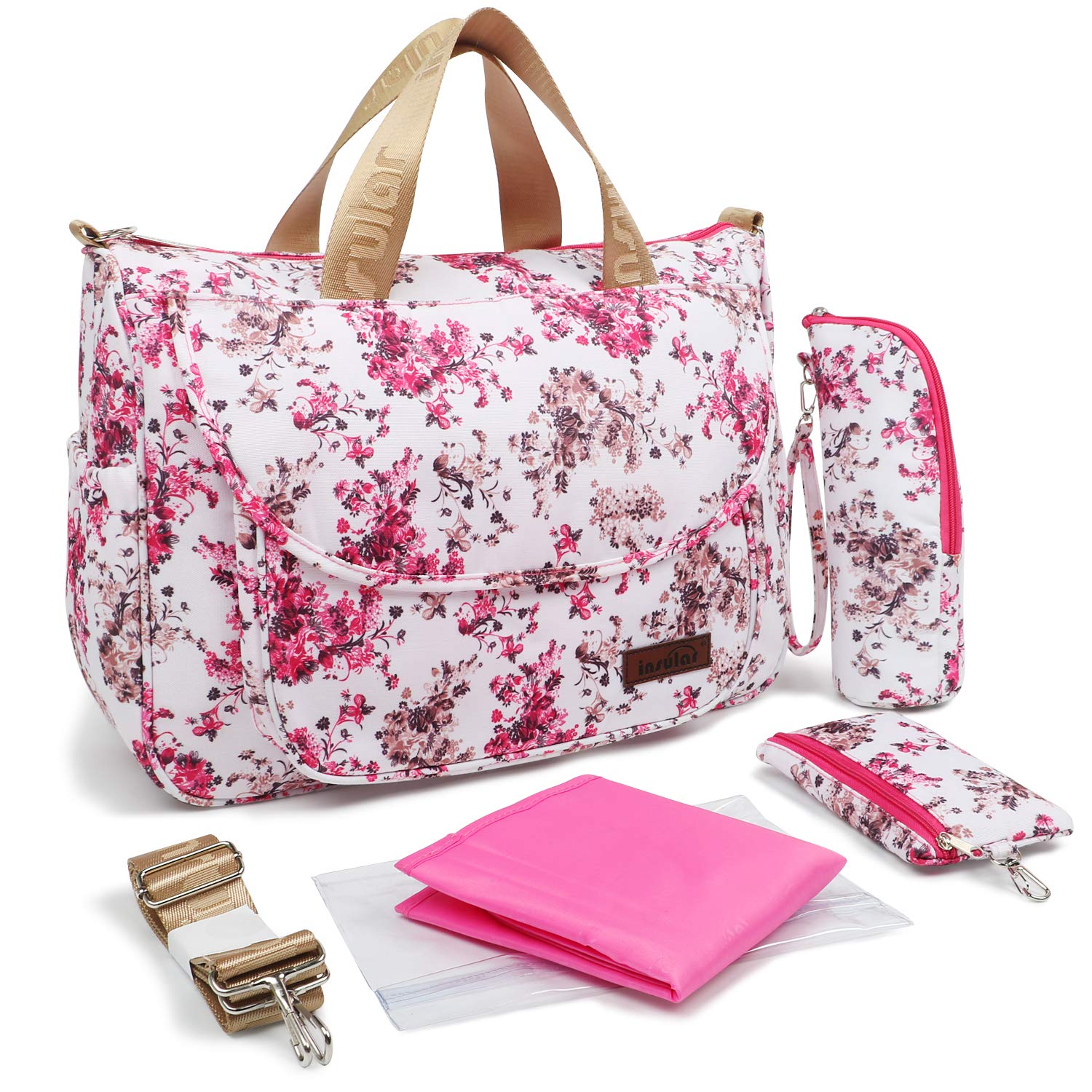 Wickeltasche Damen – Große Nylon-Tasche, 39x29x12,5 Cm, Mit Abnehmbarem Schultergurt, Wasserabweisend