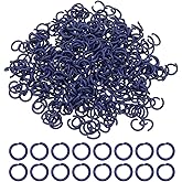 PATIKIL Open Jump Rings, 400 Pcs 8mm Round Ring Charm Loops Connector for Jewelry Making Supplies DIY Craft Keychains Necklaces Earrings, Dark Blue