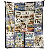 Bestshop Book Lovers Blanket 50"x60", Birthday Gifts for Book Lovers, Readers, Librarians, Bookworms, Reading Bookish Gifts for Women and Men, Literary Throw Blanket for Christmas Thanksgiving