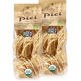 Morelli Pici Pasta di Toscana Organic Pasta Noodles - 17.6 oz, 2 Pack | Organic durum wheat pasta. Thick handmade long pasta noodles. Dense texture absorbs sauces for rich Italian meals.