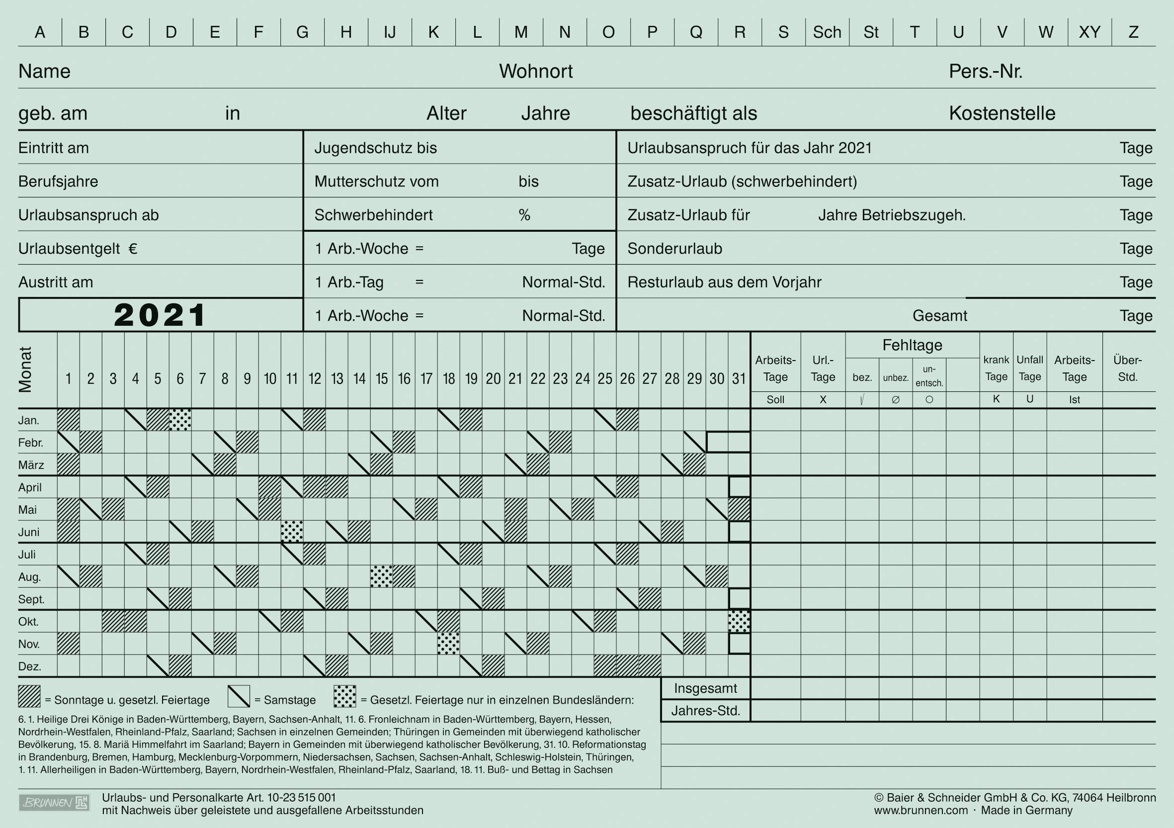 Brunnen 1023515001 Holiday and Personal Cards A5 Landscape Cardboard Pack of 100 Orange