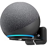 HomeMount Metal Wall Mount for Google Nest Mini & Echo 4th Gen - Speaker Wall Mount Holder with Cable Management to Hide Messy Wires Space-Saving Accessories(Black)