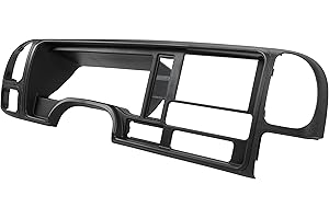 ECOTRIC Double Din Dash Panel Compatible with 1995-2002 GMC Sierra Chevy Silverado C/K Truck SUV Suburban full-size Center Console Cover Trim Bezel Dashboard Replacement Radio Stereo Wire Harness