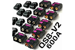 Perfect Pass QS8-V2 Anti-Spark Connector Set (5 Pack) Male & Female + Wire Covers (4pc x 5) / New and Improved Version of QS8