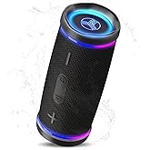 TREBLAB HD77 - Bluetooth Speaker Designed for Outdoor Activity & Travel - Loud 360° Stereo Sound with Punchy Bass, Waterproof, 20H Battery, Gift Ready Portable Wireless Speaker for Home, Beach, Pool