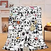 Panda Blanket Super Soft Cozy Fleece Animal Throw Blanket Plush Bedding Panda Stuffed Blanket Gifts for Boys Girls Kids Women 40''X50''