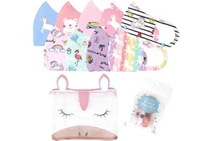 CBC CROWN 12 Pack Unisex Children Dust Protection, Breathable, Washable and Reusable Face Masks, Boys & Girls (12 PACK, SET III 9 Mask, 1 Wash Bag, 2 Mask Straps)