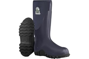 TerraTrax Men's Waterproof Rubber Muck Rain and Work Boot – Durable 6mm Neoprene Insulated, Ideal for Fishing Hunting & Farming