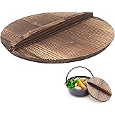 Wooden Wok Lid, 26cm/10inch Diameter, Cover Lids for Pot Pan, Cast Iron Wok, with Large Handle, Natural Wood for Anti-Hot, Anti-Spillover, Stir Fry Pan, Lightweight Handcrafted Kitchen Accessory Tool