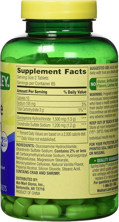 Amazon Com Spring Valley Glucosamine Chondroitin Triple Strength 340 Tablets Twin Pack Health Personal Care