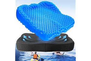 TSMERTOR Extra Thicker Kayak Seat Cushion, Waterproof Kayak Gel Seat Cushion for Long Sitting Coccyx Sciatica Pain Relief Boat Cushion Kayak Accessories Pad for Fishing Canoe Rowing Stadium