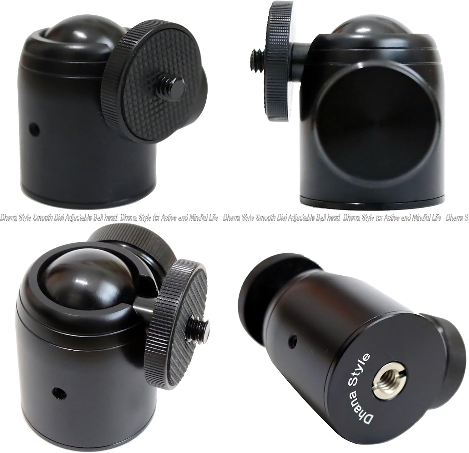 Dhana Style Dial Smooth Adjustment Photography Ball Head 360 Degree Fluid Rotation Tripod Ballhead 1/4" 3/8" Thread Base Mount : Camera & Photo
