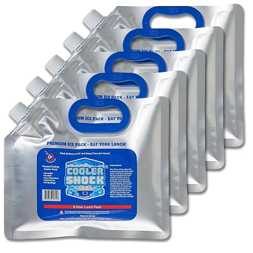 Cooler Shock Reusable Ice Packs for Cooler, 8.5"x7.5" - Long Lasting ...