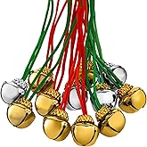 Gejoy 60 Pieces Christmas Bell Necklaces xmas Bell Decorations for Holiday Supplies