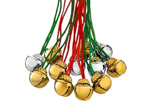 Gejoy 60 Pieces Christmas Bell Necklaces xmas Bell Decorations for Holiday Supplies