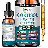Cortisol Supplements for Women,19-in-1 Cortisol Supplement Liquid Drops w/Magnesium,L-Theanine,Ashwagandha,Omega-3, High Absorption Hormone Balanced for Women Drops - Sleep Focus Mood, Non-GMO