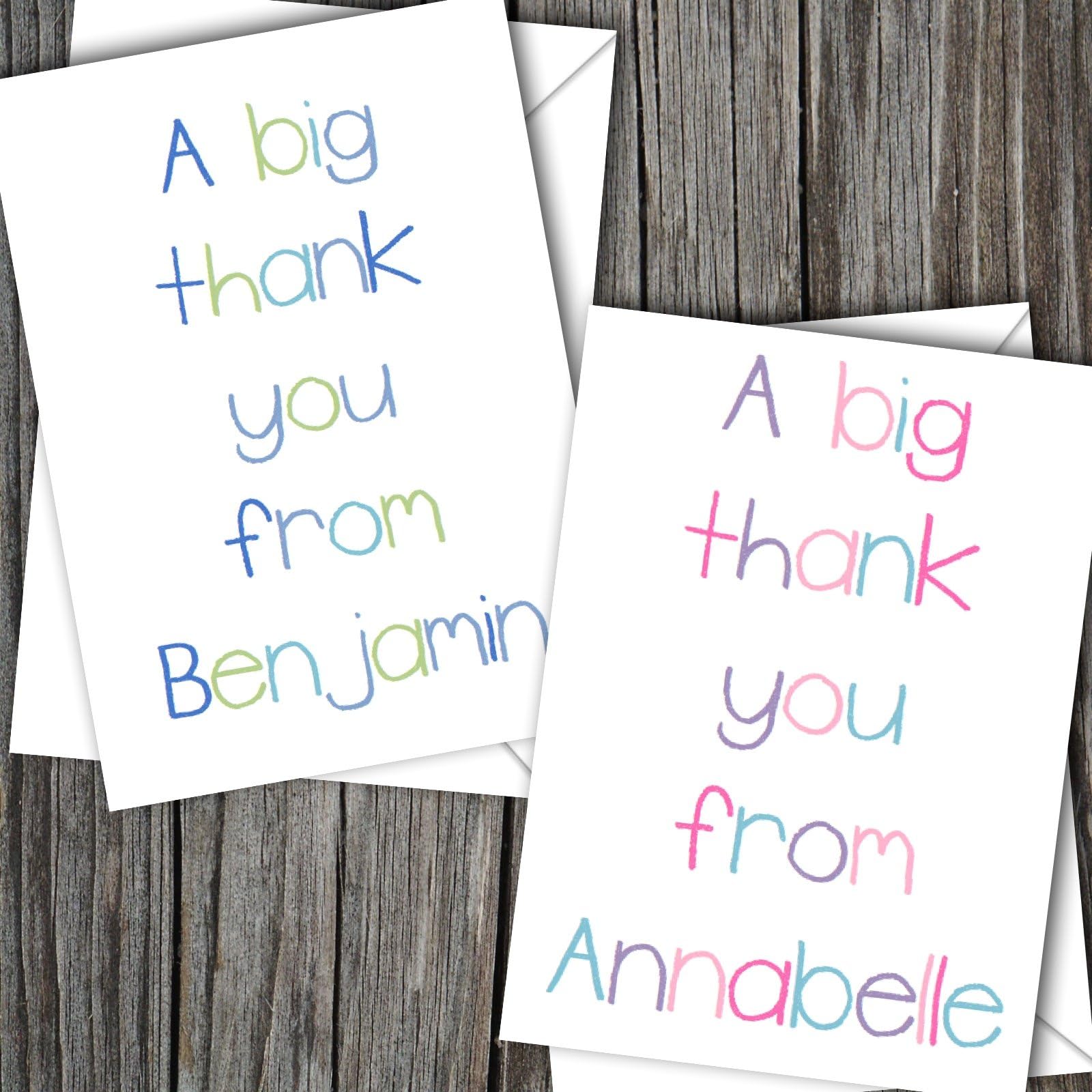 10 Personalised Childrens/Birthday Thank You Cards. Free UK DELIVERY(SBD7)
