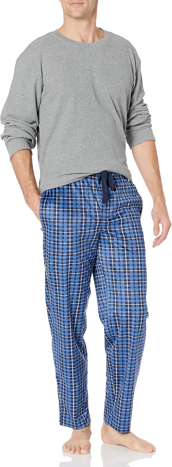 Chaps Men's Waffle Long Sleeve Crew Neck Top Pajama Amazon.co.uk Clothing