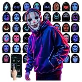 JDBMAOYE LED Mask with Bluetooth App Controlled,Customizable Light up Mask | Halloween Costumes Mask,115 Patterns and DIY Face,Gifts for Halloween Christmas Birthday Cosplay,Toys for Kids Teens Adults