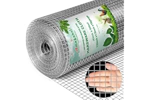AMAGABELI GARDEN & HOME Hardware Cloth 1/2 inch 36inx50ft 19Gauge Galvanized After Welded Cage Mesh Roll Square Chicken Wire Netting Rabbit Fence Snake Fencing Rodent Gophers Weasel Raccoons JW005