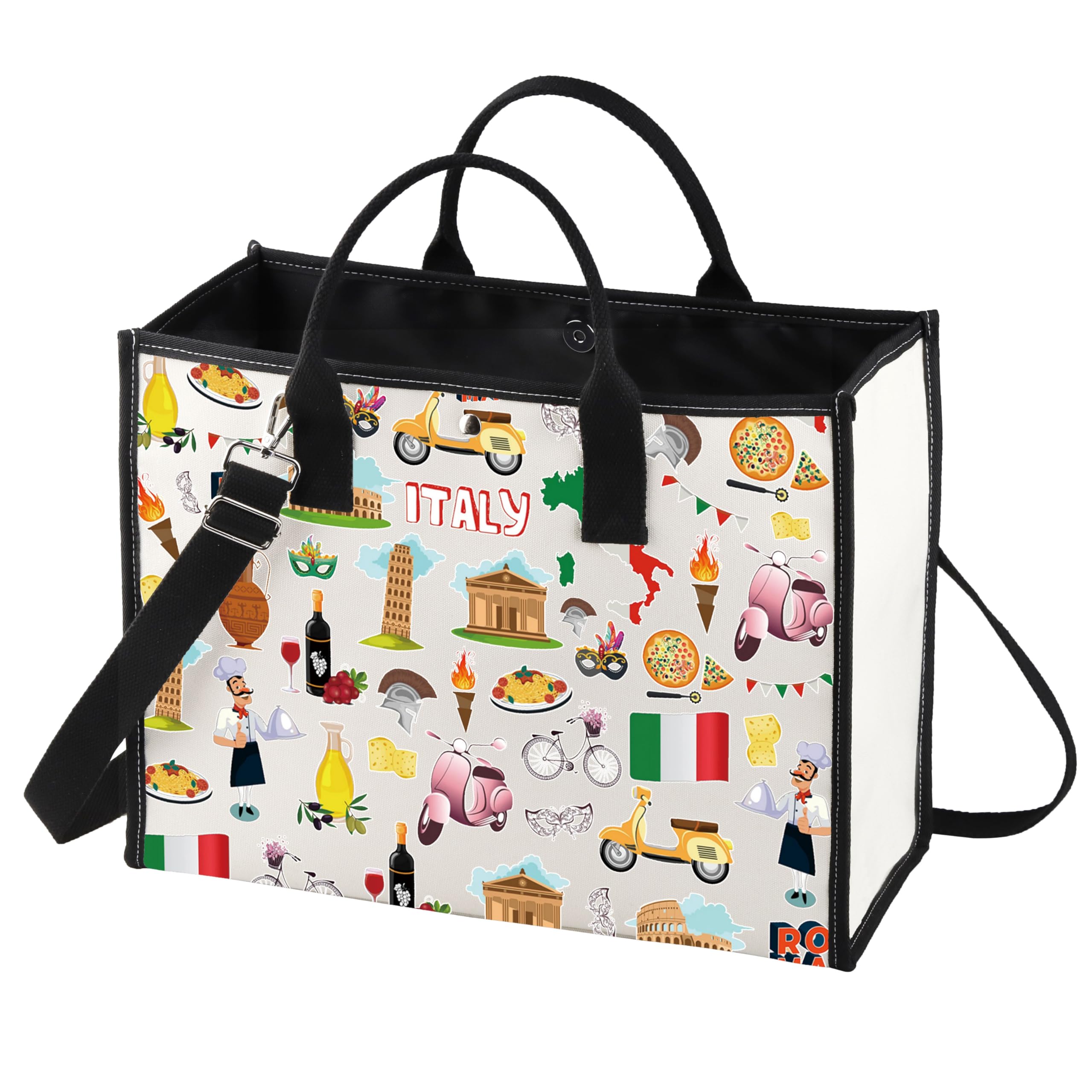 LEVLO Italy Travel Pouch Bag Rome Souvenir Gift Pisa Tower Colosseum Venice Carnival Zipper Pouch Bag Italy Trip Gift, Italy LT