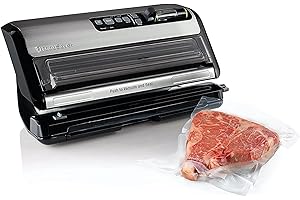 FoodSaver Vacuum Sealer with Express Bag Maker - 2 in 1 Vacuum Sealing Machine with Handheld Sealer, 10 Bags & 1 Roll - Stain