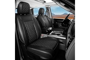 FREESOO Car Seat Covers Full Set for Dodge Ram 2009-2025 1500 2500 3500 Classic Crew Quad Cab Leather Seat Cover with Concave