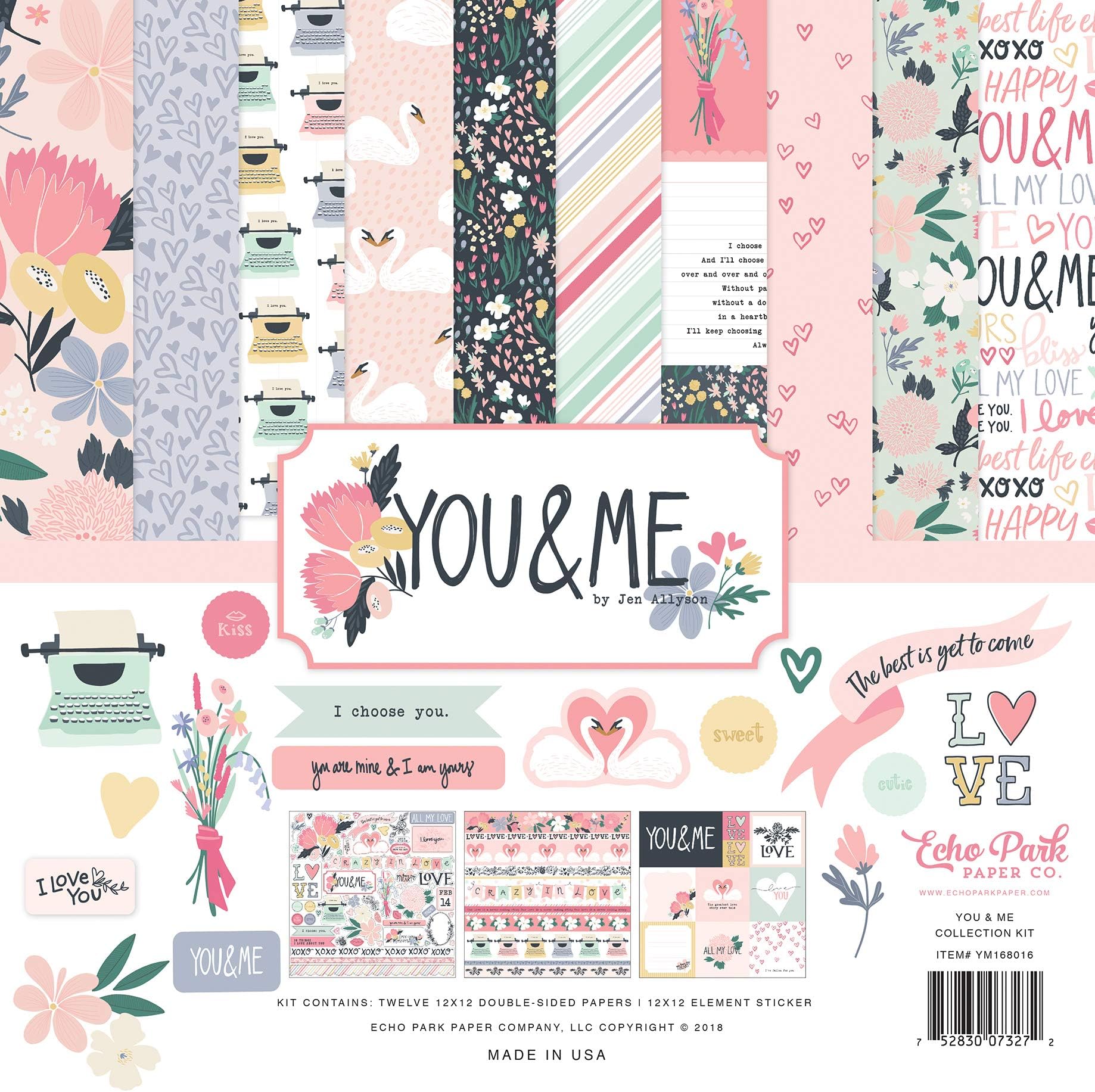 Echo Park Collection Kit 12"X12"-You & Me