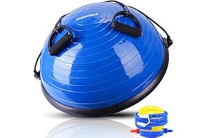 EVERYMILE Balance Ball Trainer with Resistance Bands & Pump Stability, 23.6 inch Yoga Exercise Ball for Home Gym Core Training Anti-Skid Surface
