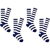 Sock House Co. Rugby Knee High Socks (4 Pair Pack) - Fits Ladies Shoe Size 4-10