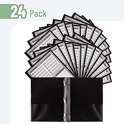 Mr. Pen- Black Plastic Folders with Pockets and