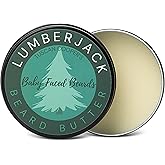 Tuscan Cooper's Baby Faced Beards Butter for Men - Moisturizing Beard Balm Cream and Softener for All Hair Types Including Coarse Hair - 4oz Hydration and Conditioning Care - Lumberjack Scent
