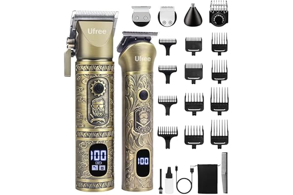 Ufree Beard Trimmer for Men with Hair Clipper, Professional Hair Clippers for Men and Hair Trimmers, Cordless Electric Razor