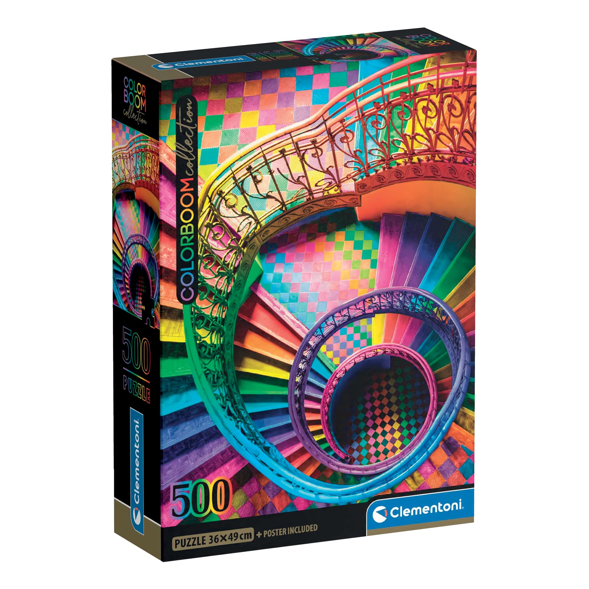 Clementoni Jigsaw Puzzle 500 pieces Colorboom Stairs, Puzzle for Adulta 14-99 Years, Compact box, Made in Italy, 35591