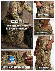 CQR Men's Tactical Pants, Water Resistant Ripstop