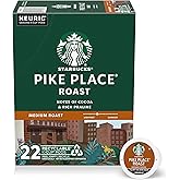 Starbucks K-Cup Coffee Pods, Pike Place Roast, 22 Count | 100% Arabica K-Cup pods for Keurig brewers; Pike Place Roast medium roast; 1 box, 22 pods