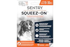 Sentry Flea, Tick & Mosquito Control for Dogs Weighing 15 kg-30 kg, 3 Tubes