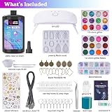 LETS RESIN UV Resin Kit with Lamp 153Pcs Jewelry Making Kit 250g Crystal Clear view 2